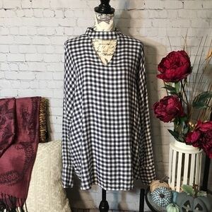 Amaryllis plaid cotton flannel blouse